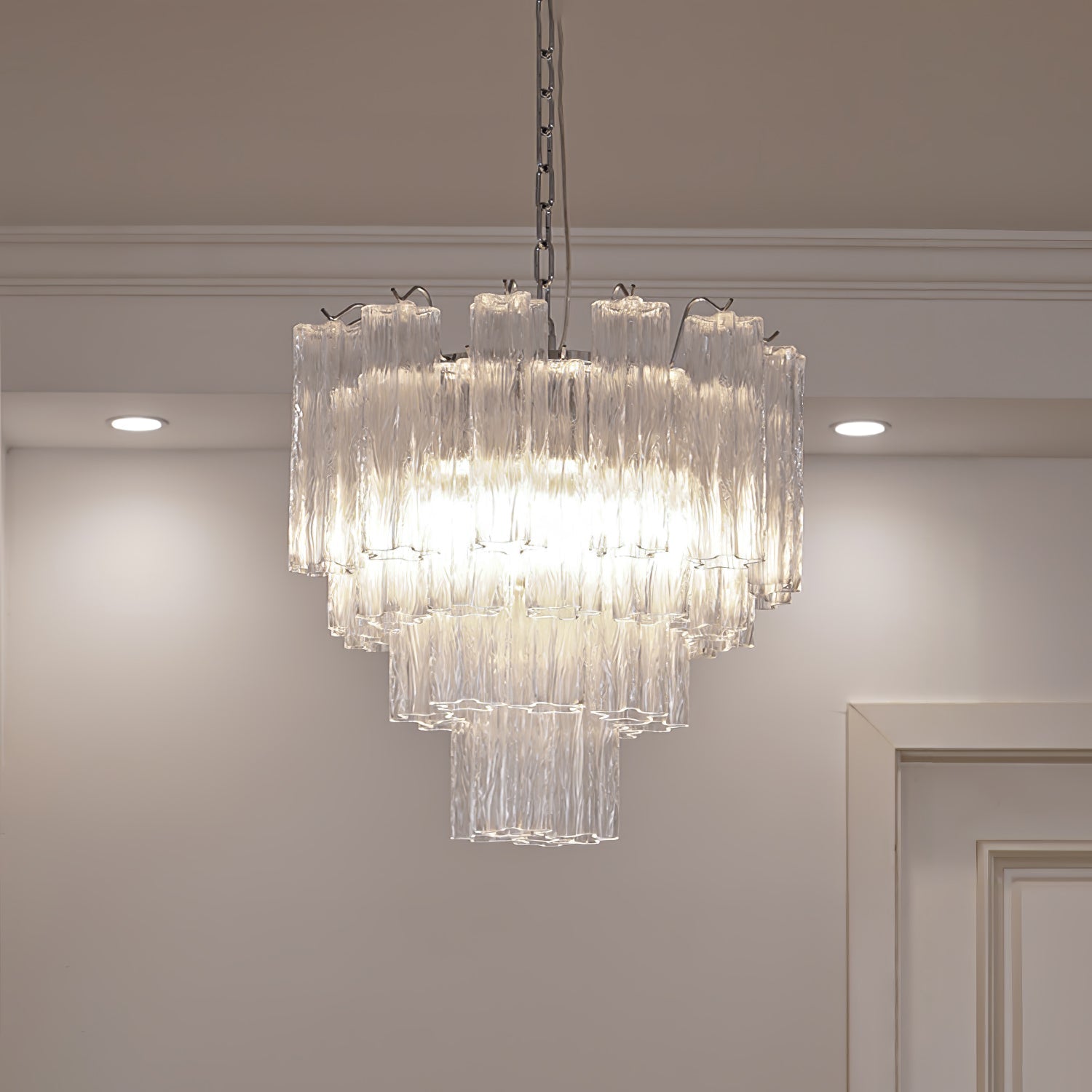 Aveline Glass Chandelier Glass lighting by Bling Lighting Studio