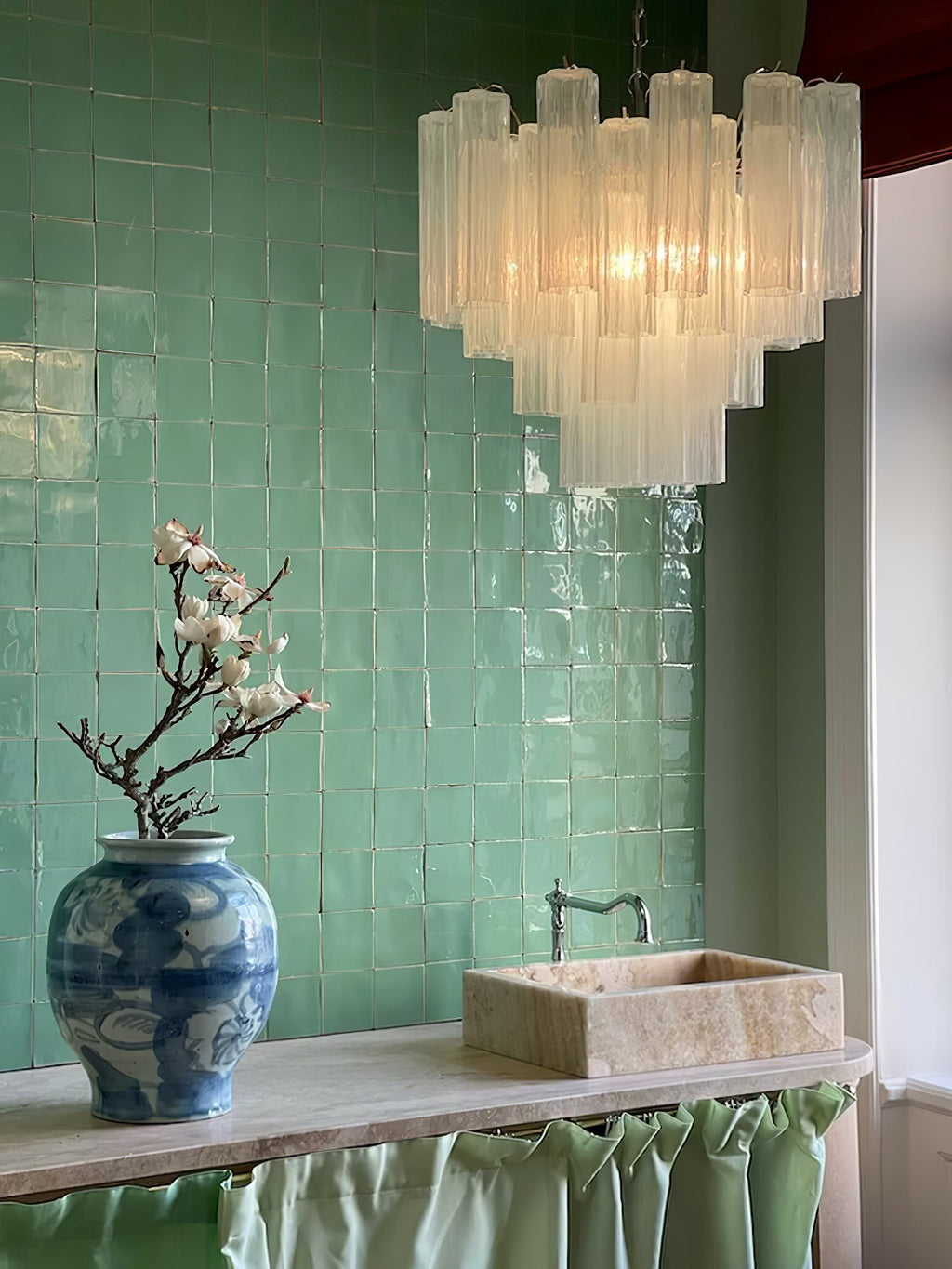 Aveline Glass Chandelier Glass lighting by Bling Lighting Studio