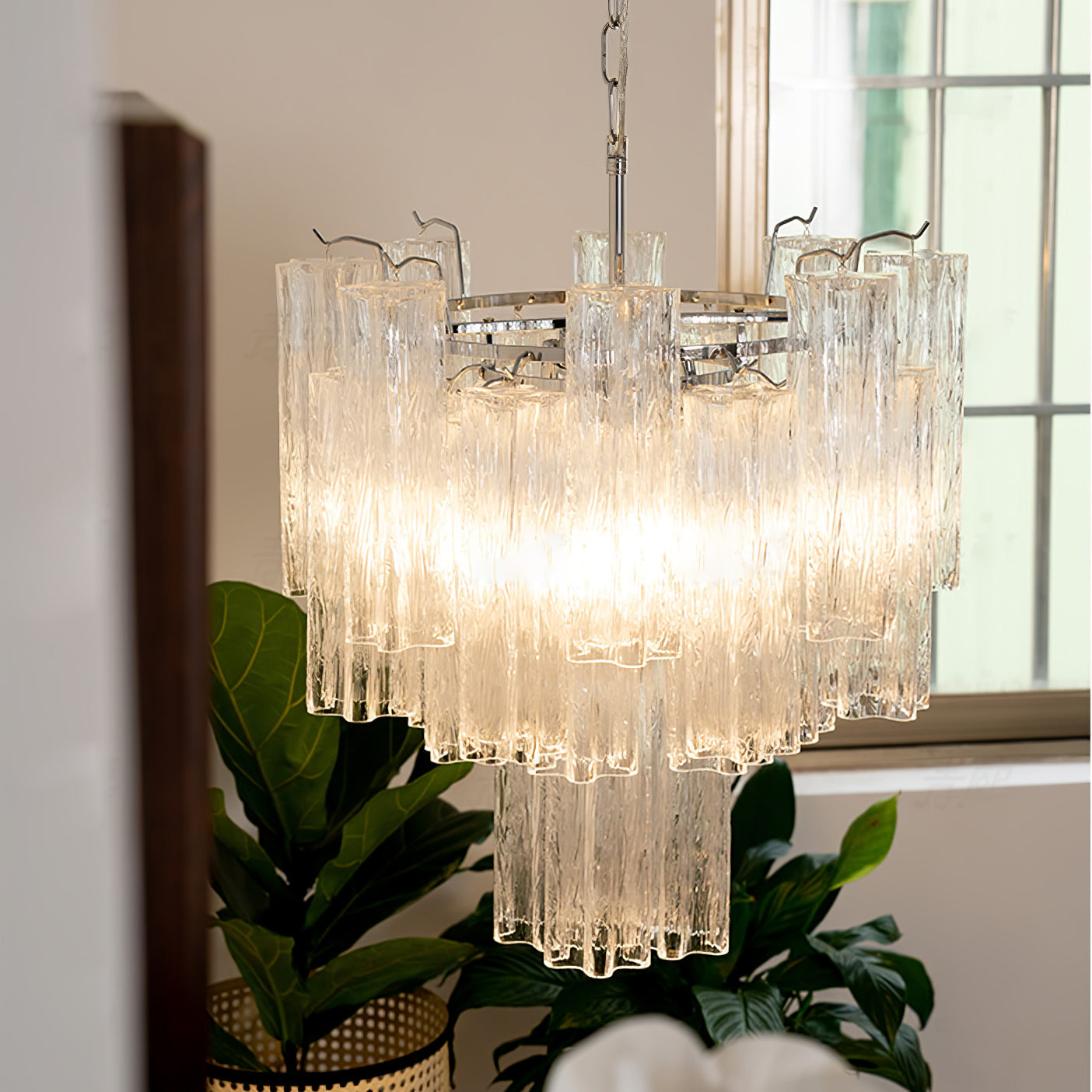 Aveline Glass Chandelier Glass lighting by Bling Lighting Studio