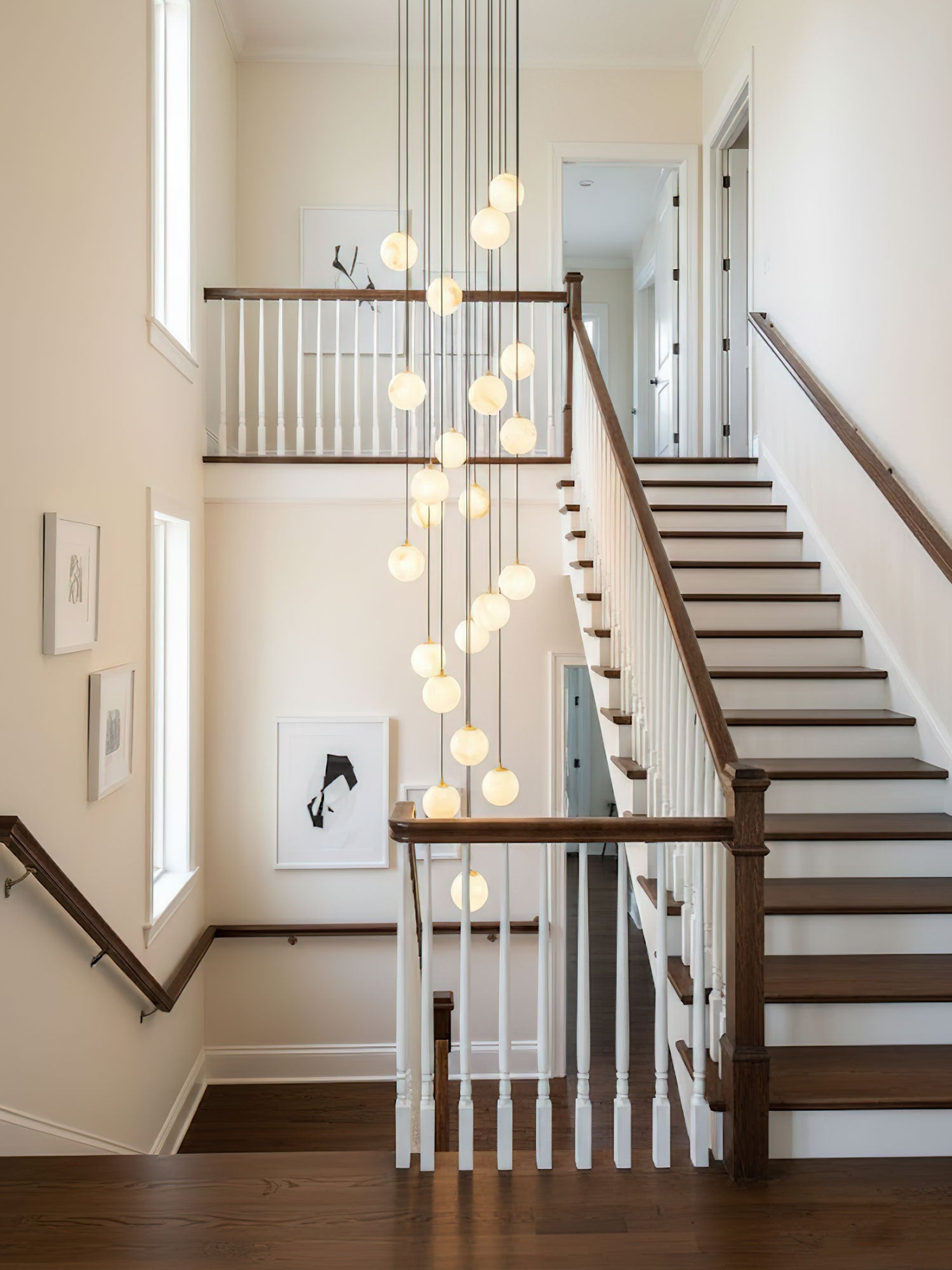Alabaster Balls Cluster Chandelier