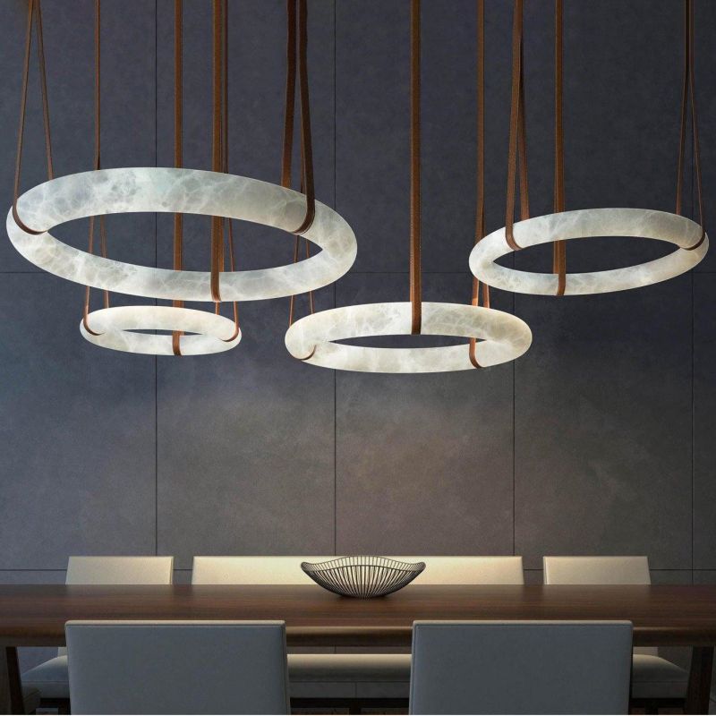 Glacera Alabaster Lorry Oslo Art Chandelier 8 Size by Bling Lighting Studio