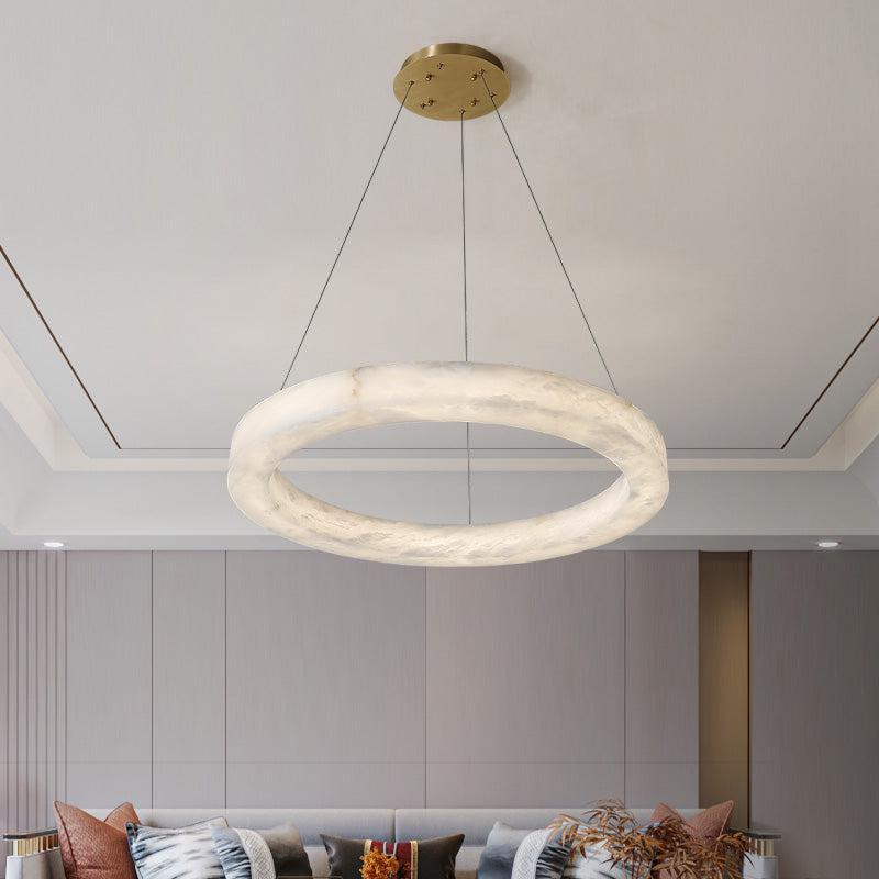Glacera Alabaster Round Chandelier 19'' 27'' 36'' 60''D by Bling Lighting Studio