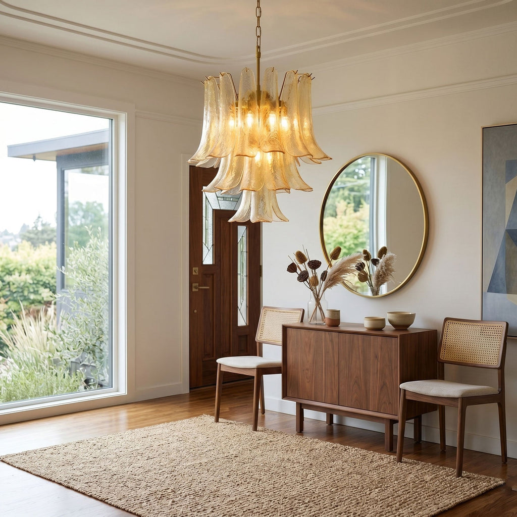 Amber Cascade Glass Chandelier Glass lighting by Bling Lighting Studio