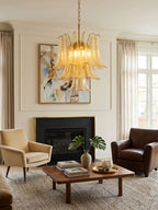 Amber Cascade Glass Chandelier Glass lighting by Bling Lighting Studio