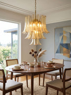Amber Cascade Glass Chandelier Glass lighting by Bling Lighting Studio