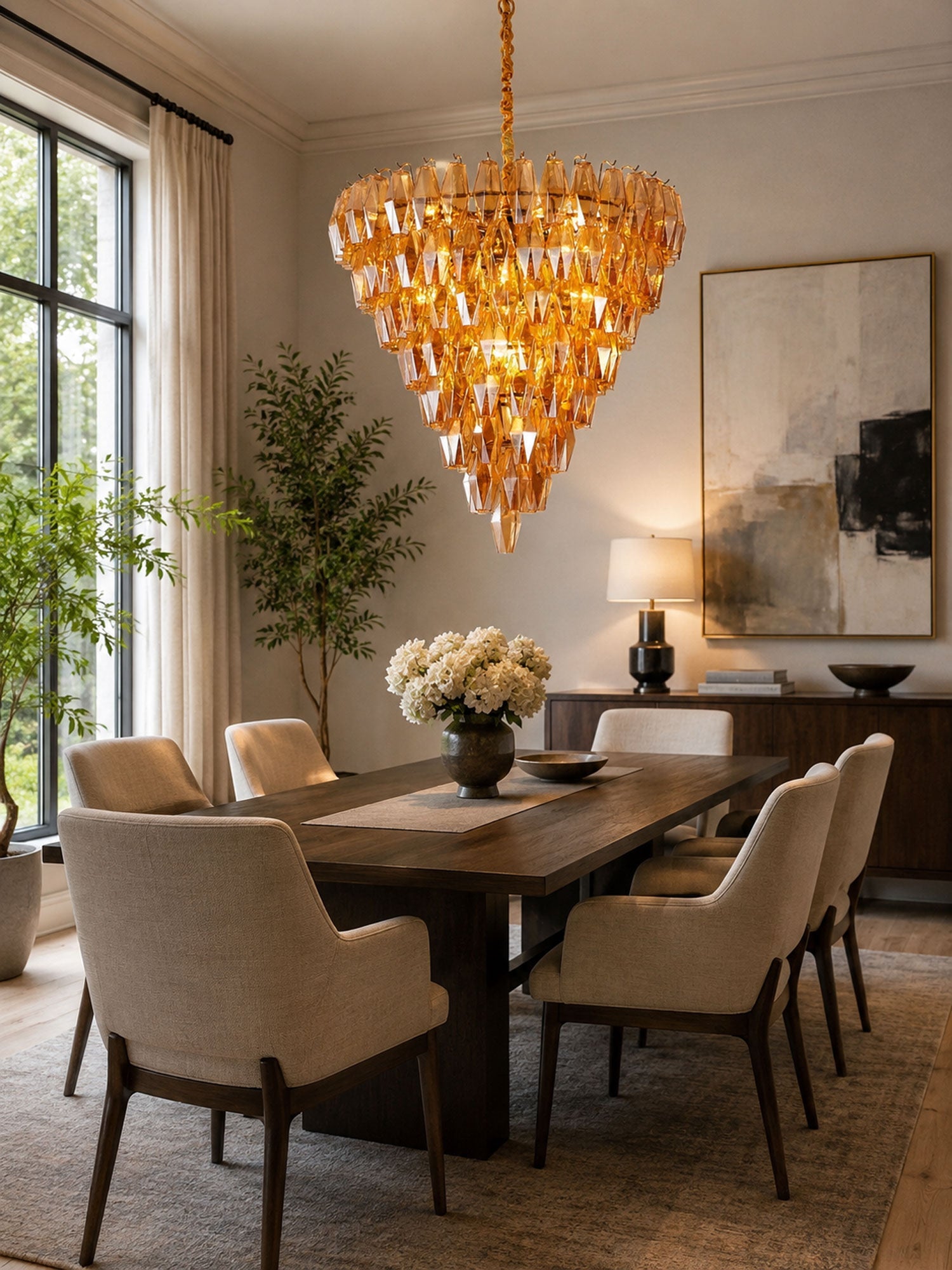 Amber Empire Chandelier Glass lighting by Bling Lighting Studio