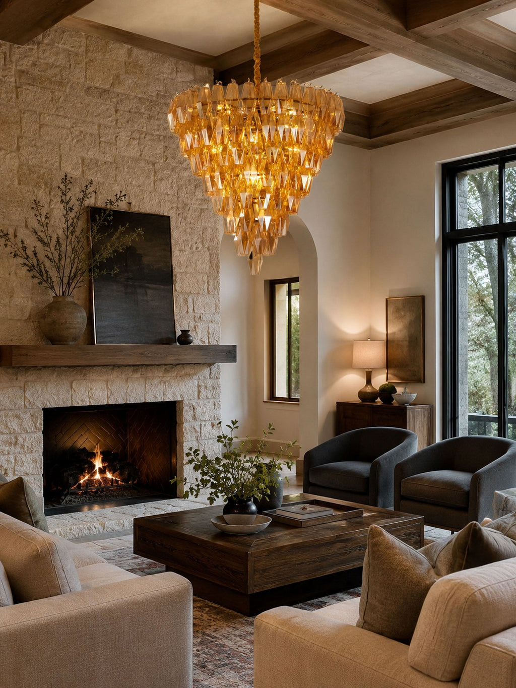 Amber Empire Chandelier Glass lighting by Bling Lighting Studio