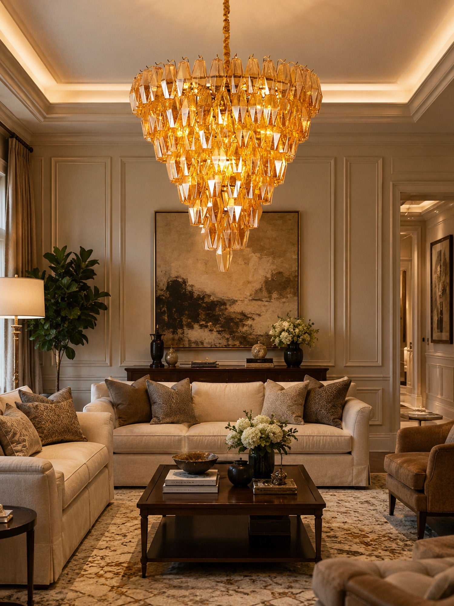 Amber Empire Chandelier Glass lighting by Bling Lighting Studio