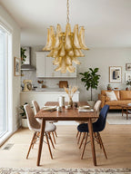 Amber Glass Petals Chandelier Glass lighting by Bling Lighting Studio