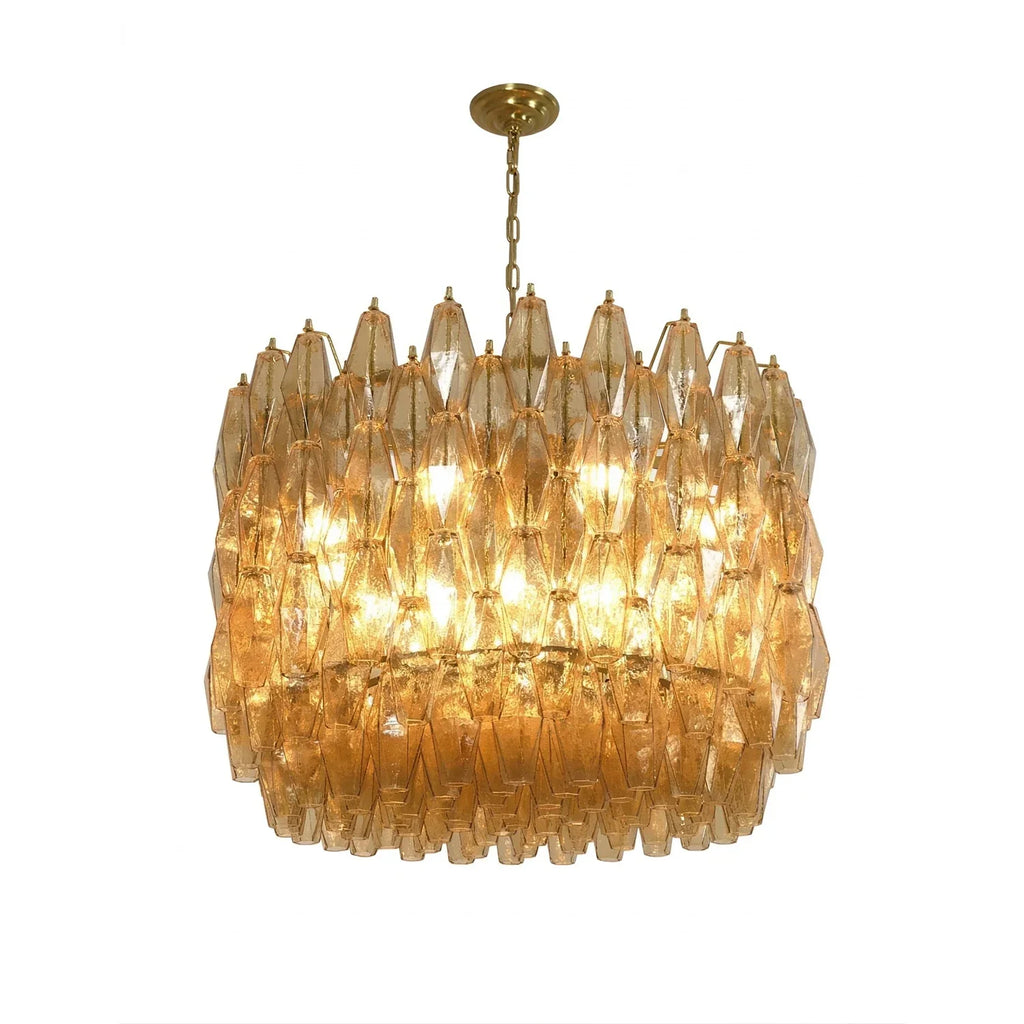 Amber Glass Prism Murano Style Chandelier product image