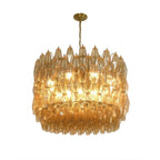 Amber Glass Prism Murano Style Chandelier product image