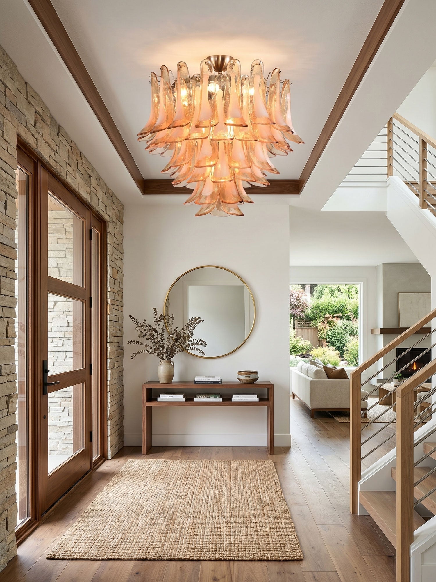 Amber Petal Glass Ceiling Lamp Glass lighting by Bling Lighting Studio