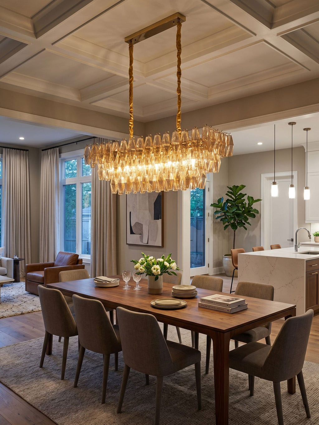 Amber Prism Glass Chandelier Glass lighting by Bling Lighting Studio