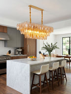 Amber Prism Glass Chandelier Glass lighting by Bling Lighting Studio
