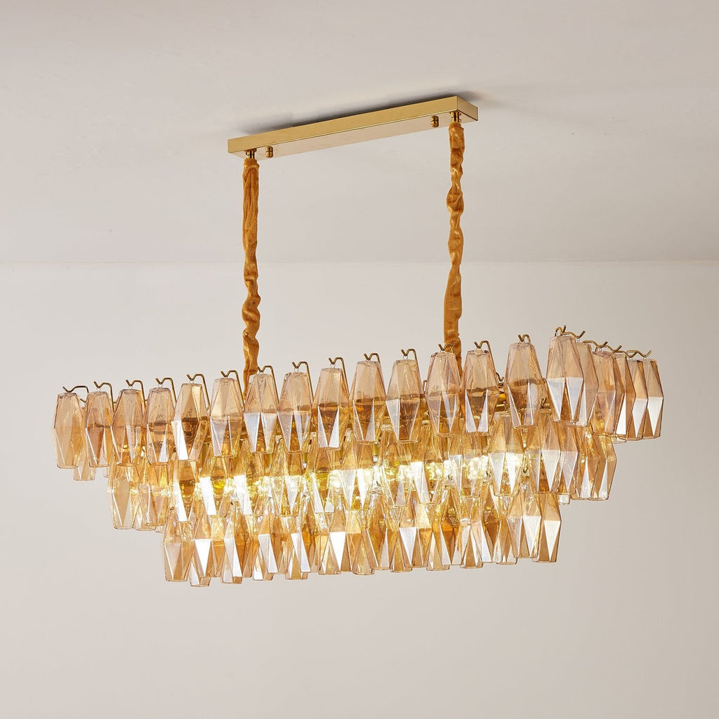 Amber Prism Glass Chandelier Glass lighting by Bling Lighting Studio