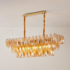 Amber Prism Glass Chandelier Glass lighting by Bling Lighting Studio