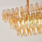 Amber Prism Glass Chandelier Glass lighting by Bling Lighting Studio
