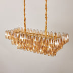 Amber Prism Glass Chandelier Glass lighting by Bling Lighting Studio
