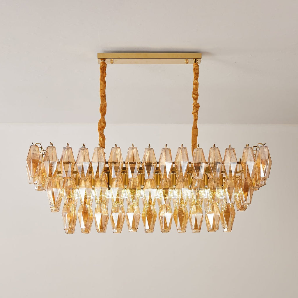 Amber Prism Glass Chandelier Glass lighting by Bling Lighting Studio