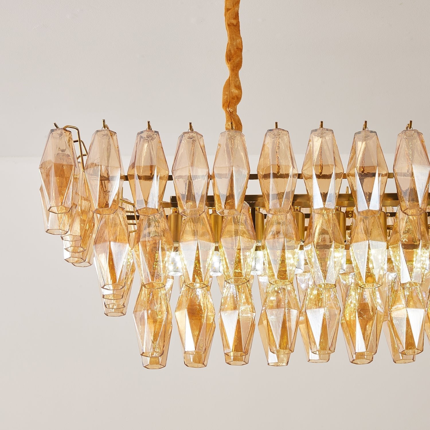 Amber Prism Glass Chandelier Glass lighting by Bling Lighting Studio