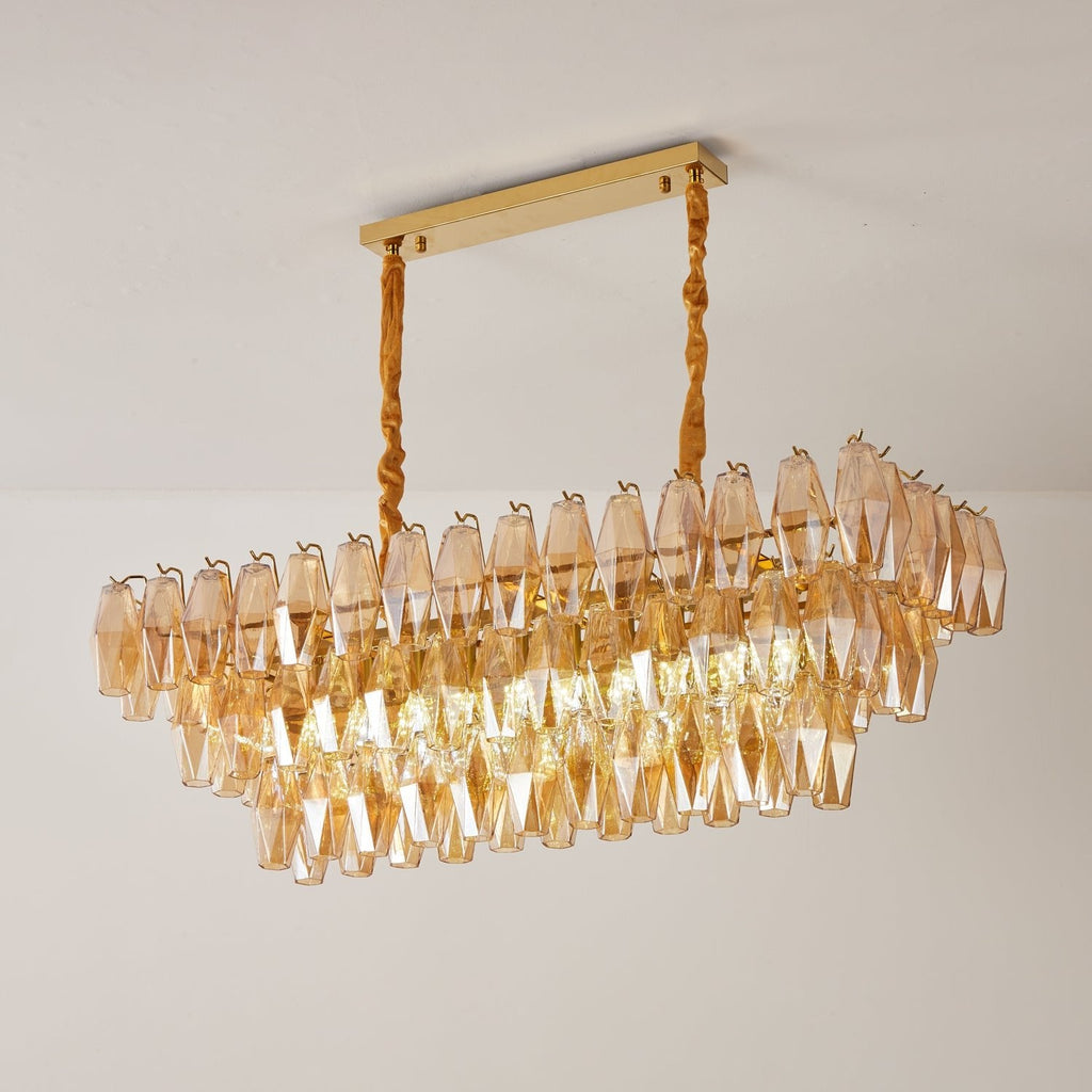 Amber Prism Glass Chandelier Glass lighting by Bling Lighting Studio