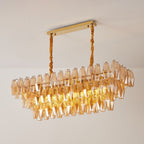 Amber Prism Glass Chandelier Glass lighting by Bling Lighting Studio