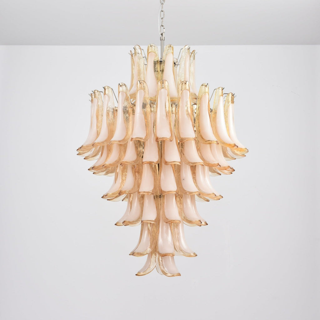 Amber Cloud Glass Petals Chandelier Glass lighting by Bling Lighting Studio
