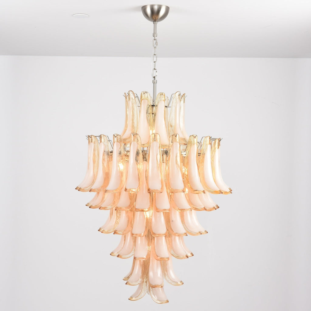 Amber Cloud Glass Petals Chandelier Glass lighting by Bling Lighting Studio