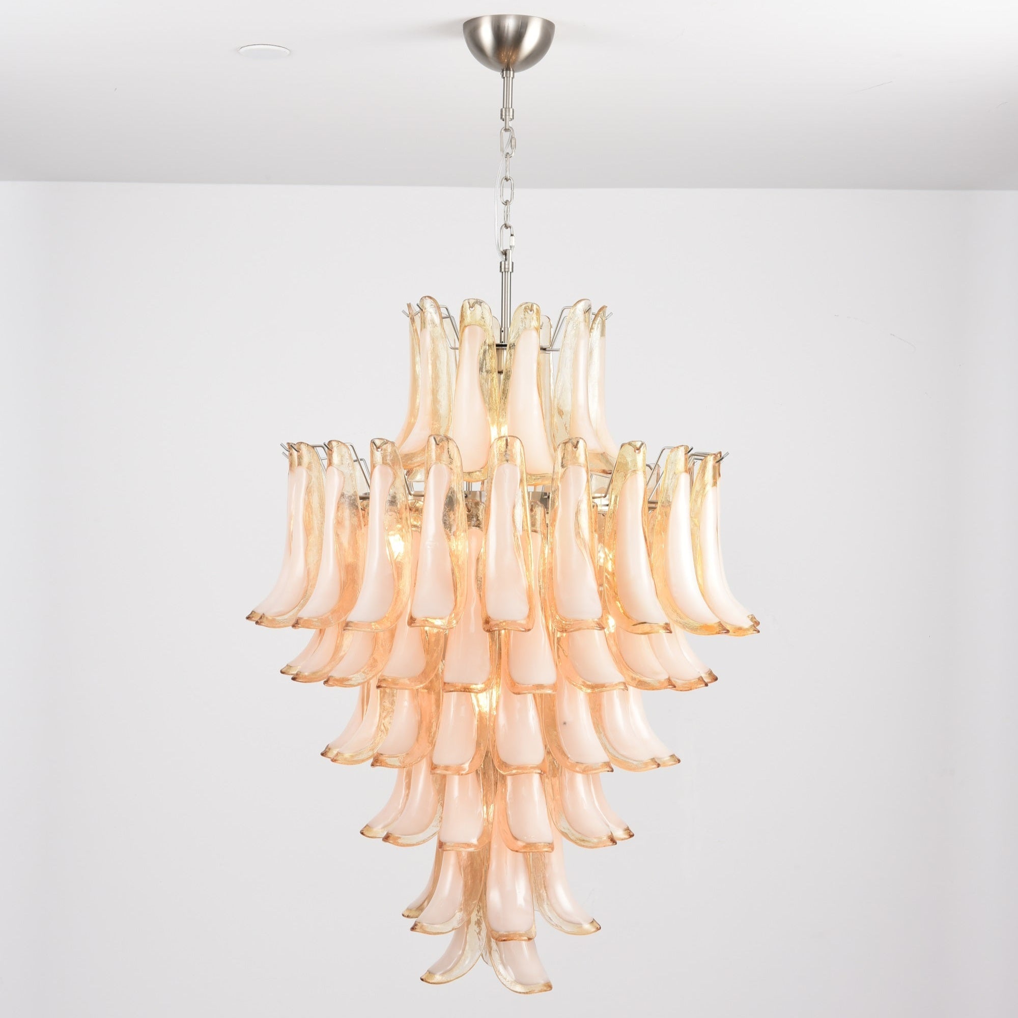 Amber Cloud Glass Petals Chandelier Glass lighting by Bling Lighting Studio