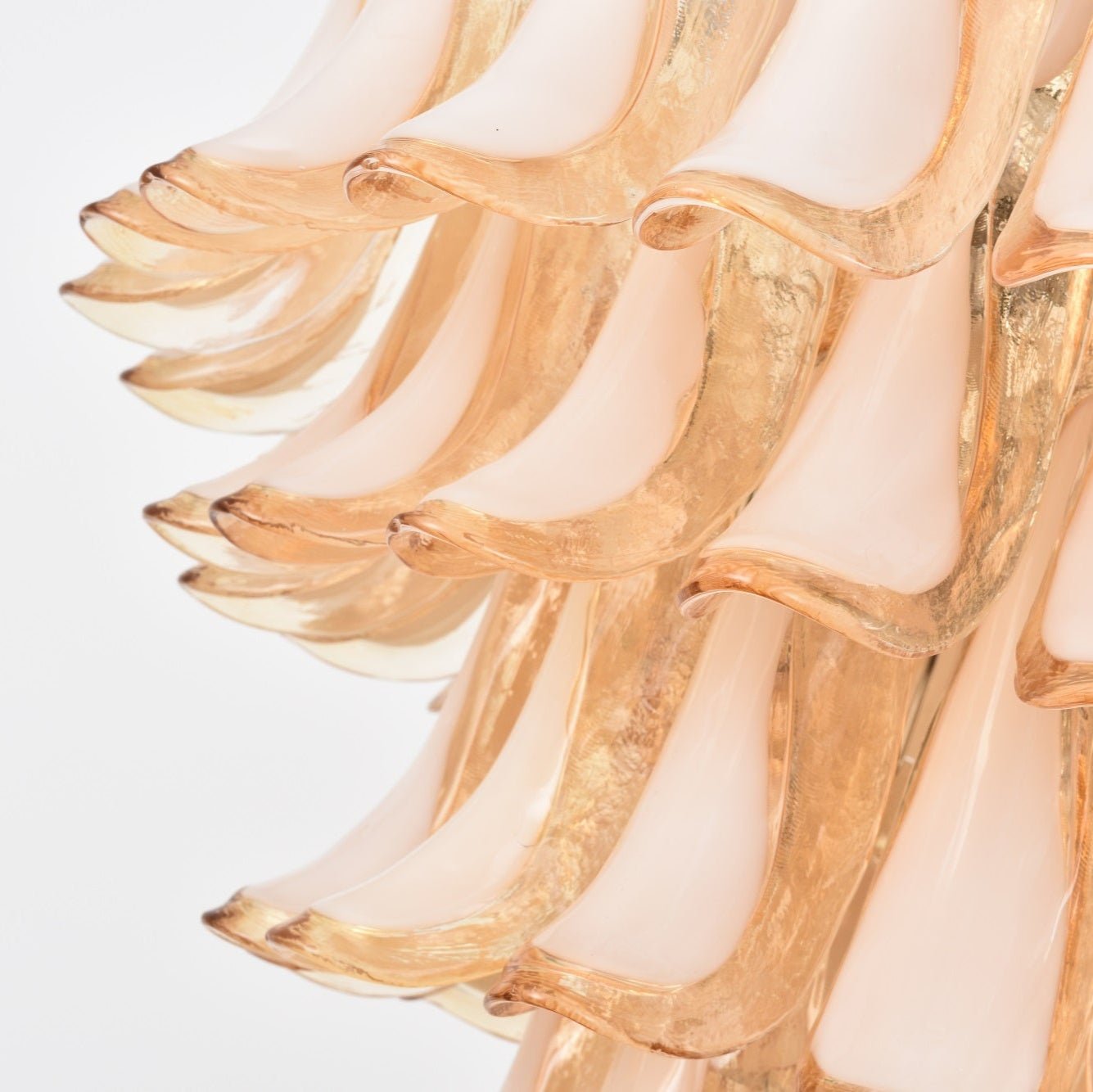 Amber Cloud Glass Petals Chandelier Glass lighting by Bling Lighting Studio