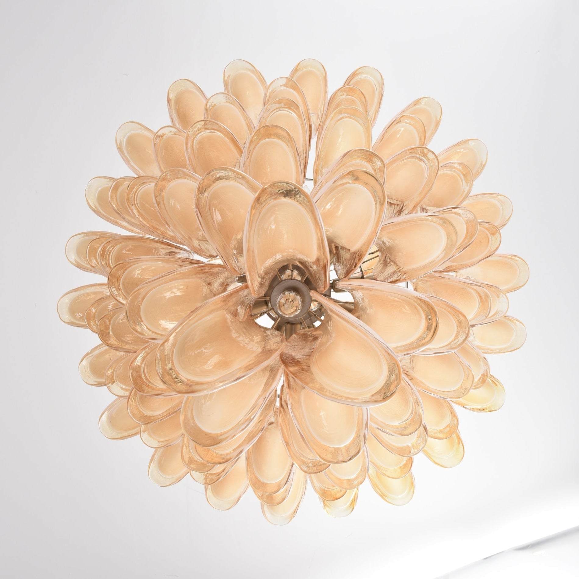Amber Cloud Glass Petals Chandelier Glass lighting by Bling Lighting Studio