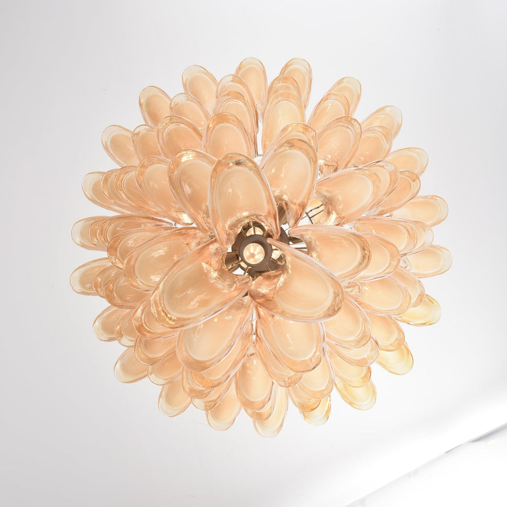 Amber Cloud Glass Petals Chandelier Glass lighting by Bling Lighting Studio