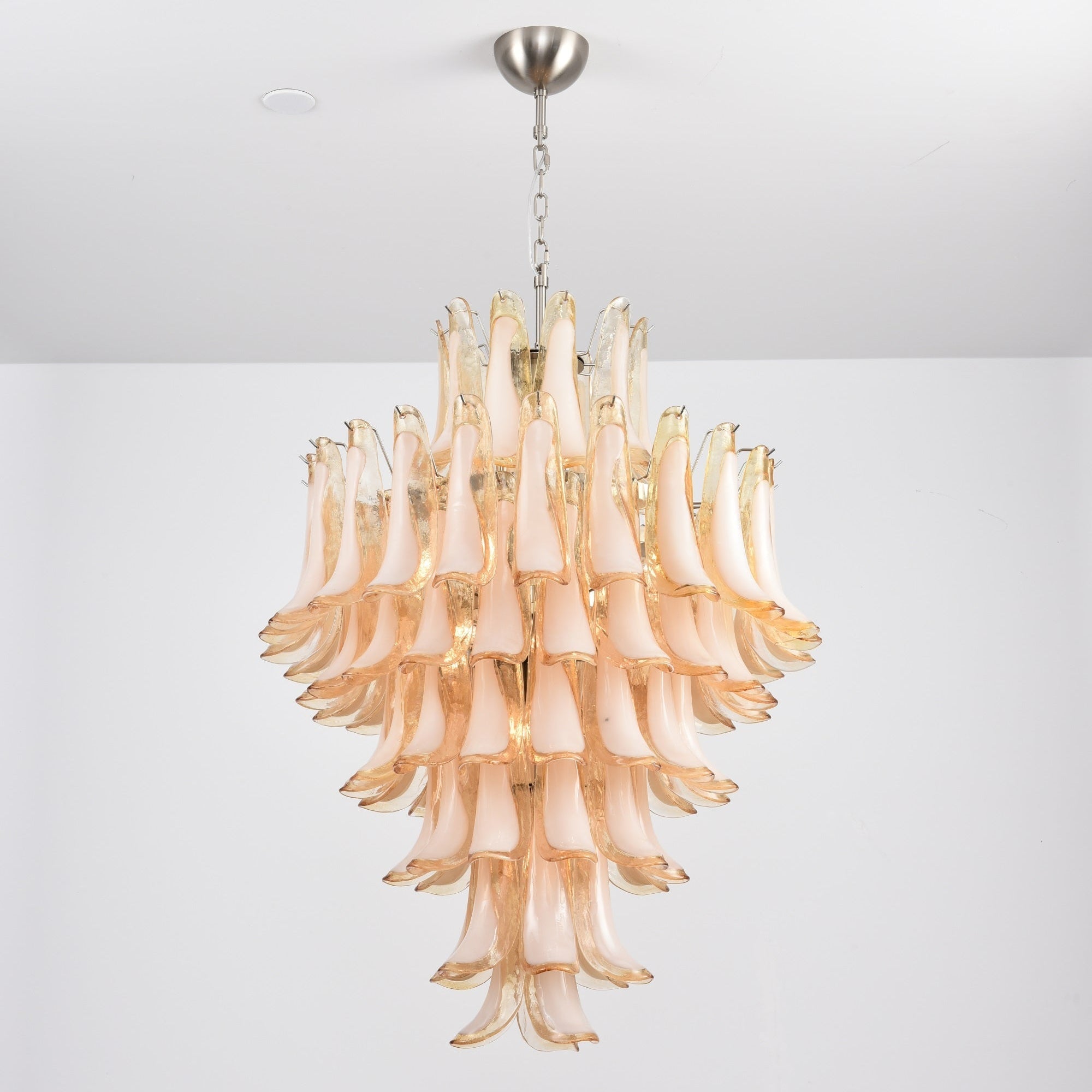 Amber Cloud Glass Petals Chandelier Glass lighting by Bling Lighting Studio