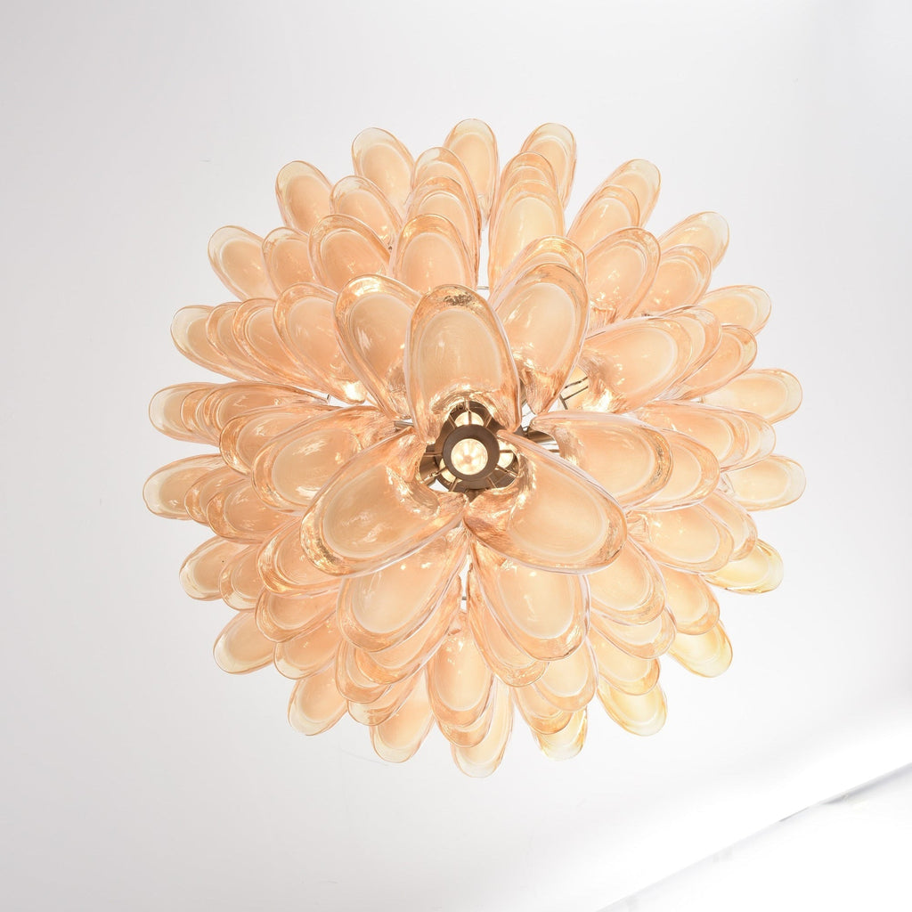 Amber Cloud Glass Petals Chandelier Glass lighting by Bling Lighting Studio