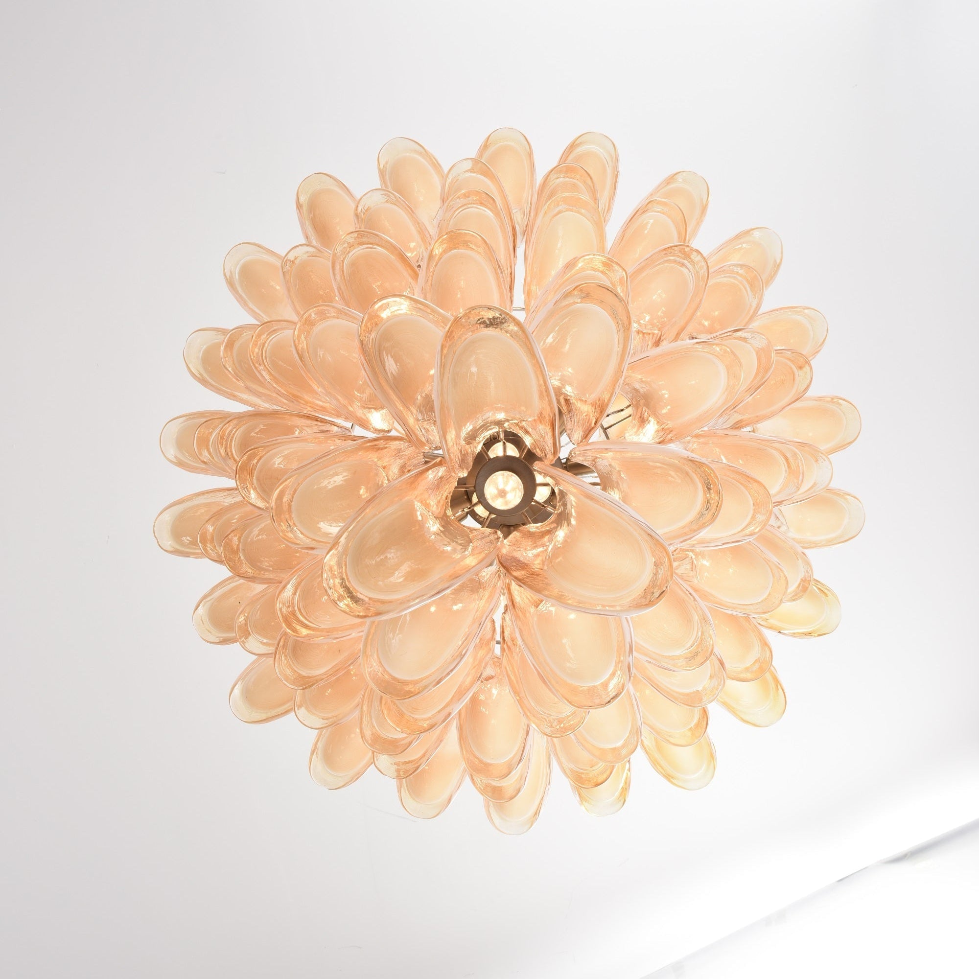 Amber Cloud Glass Petals Chandelier Glass lighting by Bling Lighting Studio