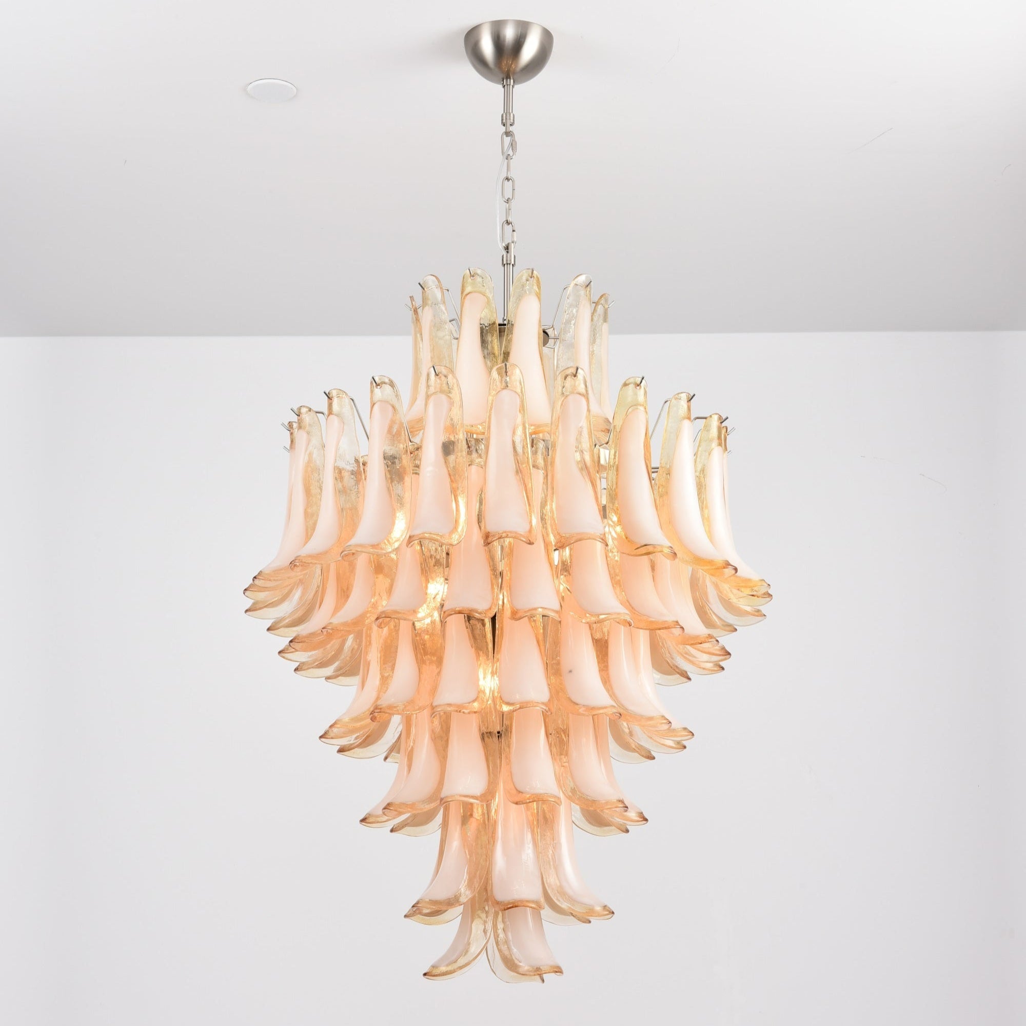 Amber Cloud Glass Petals Chandelier Glass lighting by Bling Lighting Studio