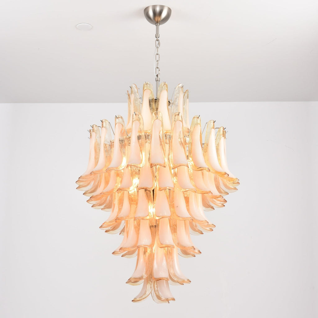 Amber Cloud Glass Petals Chandelier Glass lighting by Bling Lighting Studio