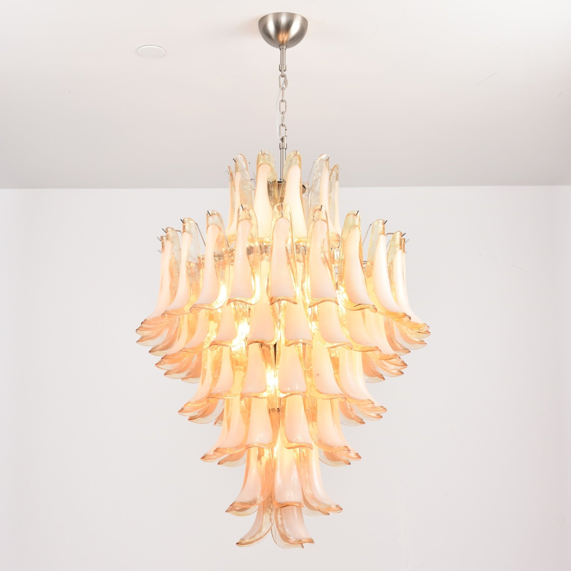 Amber Cloud Glass Petals Chandelier Glass lighting by Bling Lighting Studio