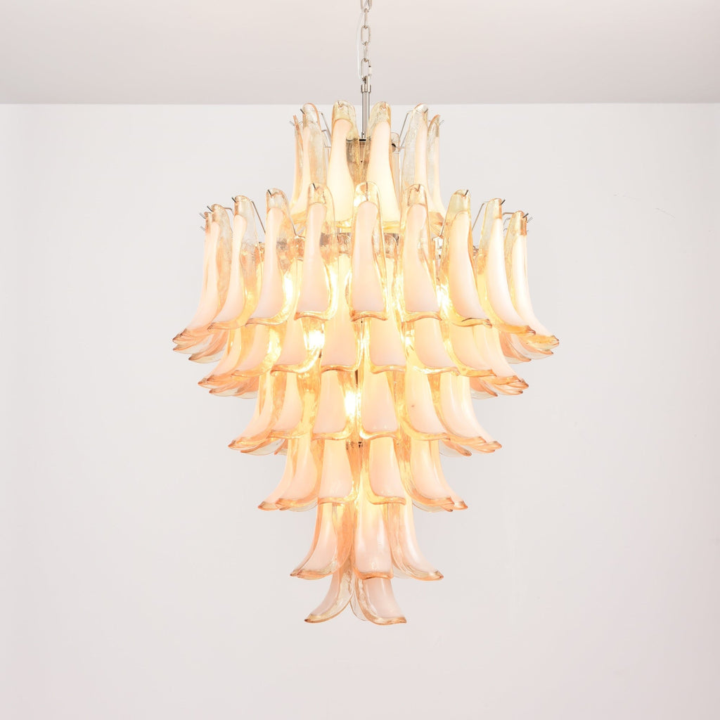 Amber Cloud Glass Petals Chandelier Glass lighting by Bling Lighting Studio
