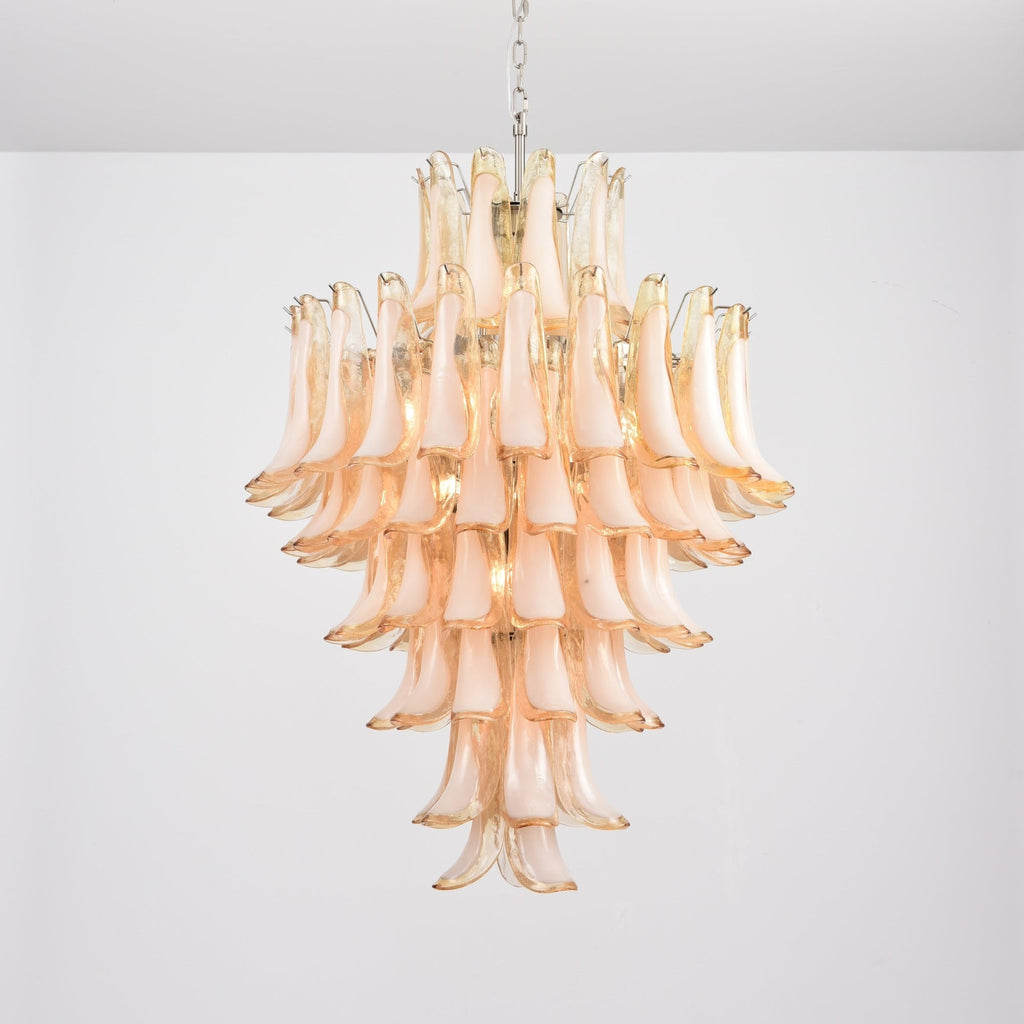 Amber Cloud Glass Petals Chandelier Glass lighting by Bling Lighting Studio