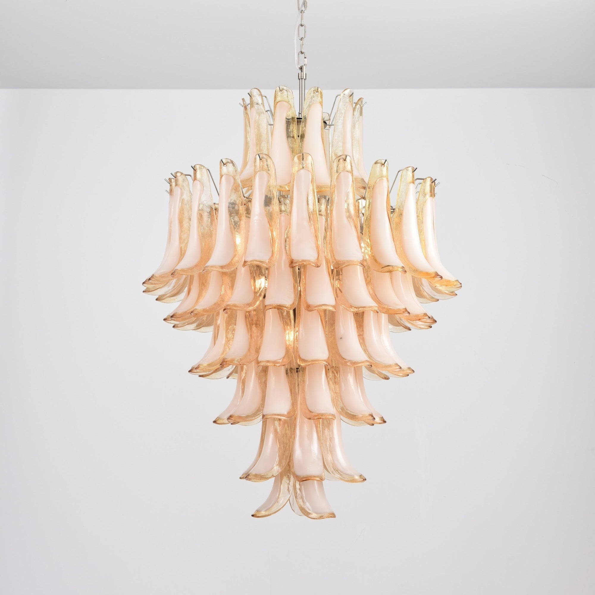 Amber Cloud Glass Petals Chandelier Glass lighting by Bling Lighting Studio