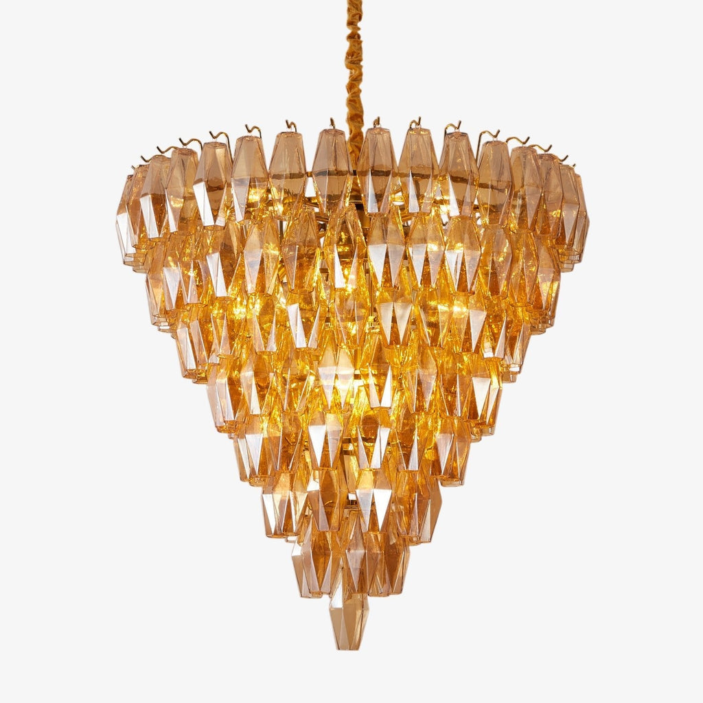 Luxury Murano Poliedri Amber Empire Chandelier
