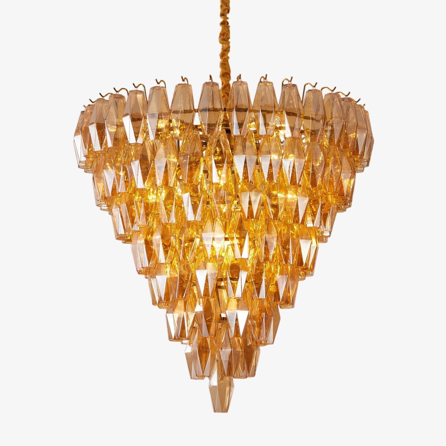 Luxury Murano Poliedri Amber Empire Chandelier