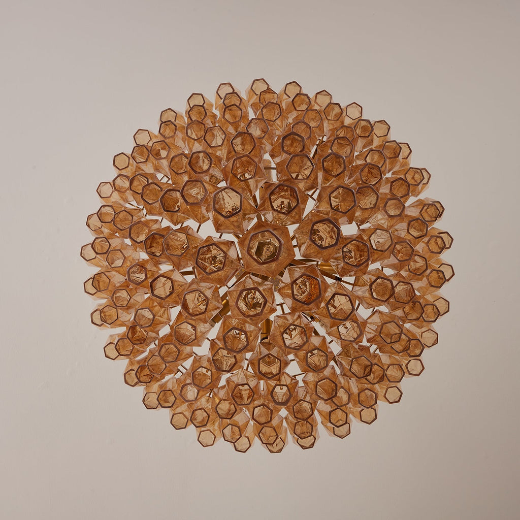 Luxury Murano Poliedri Amber Empire Chandelier