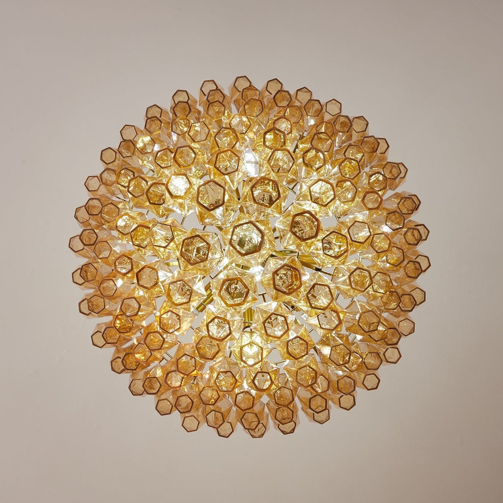 Luxury Murano Poliedri Amber Empire Chandelier