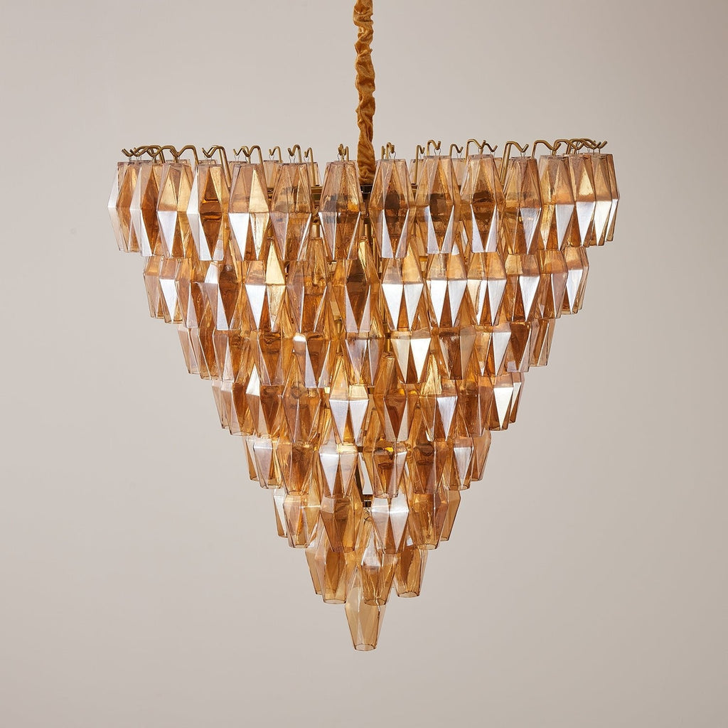 Luxury Murano Poliedri Amber Empire Chandelier