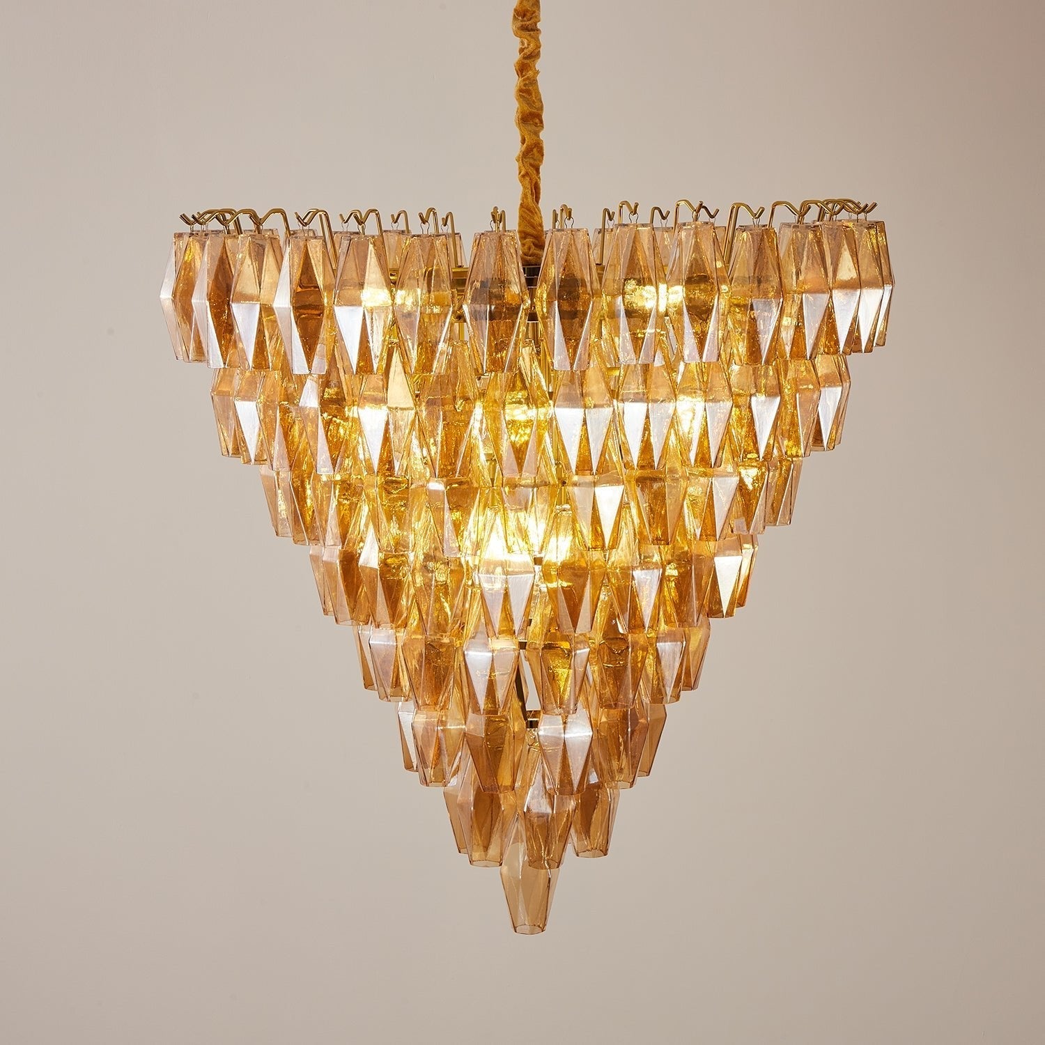 Luxury Murano Poliedri Amber Empire Chandelier