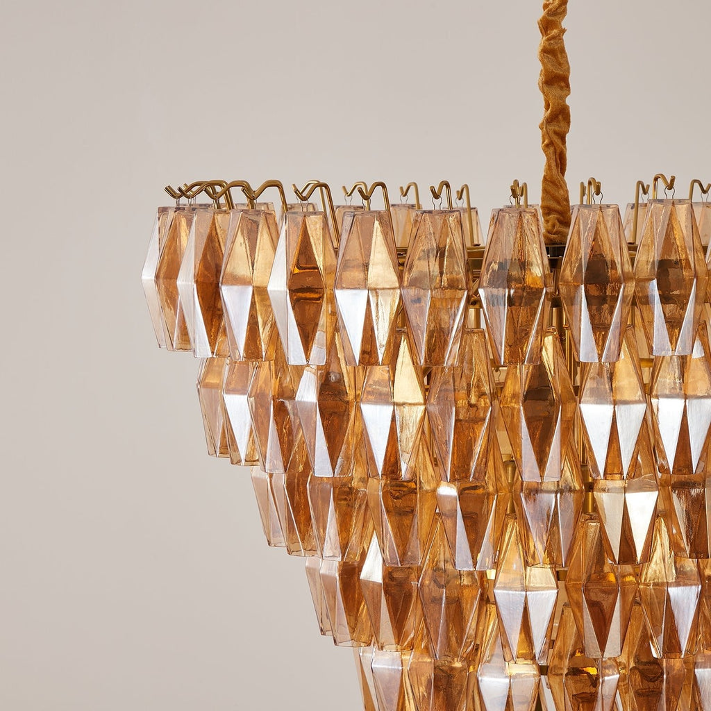 Luxury Murano Poliedri Amber Empire Chandelier
