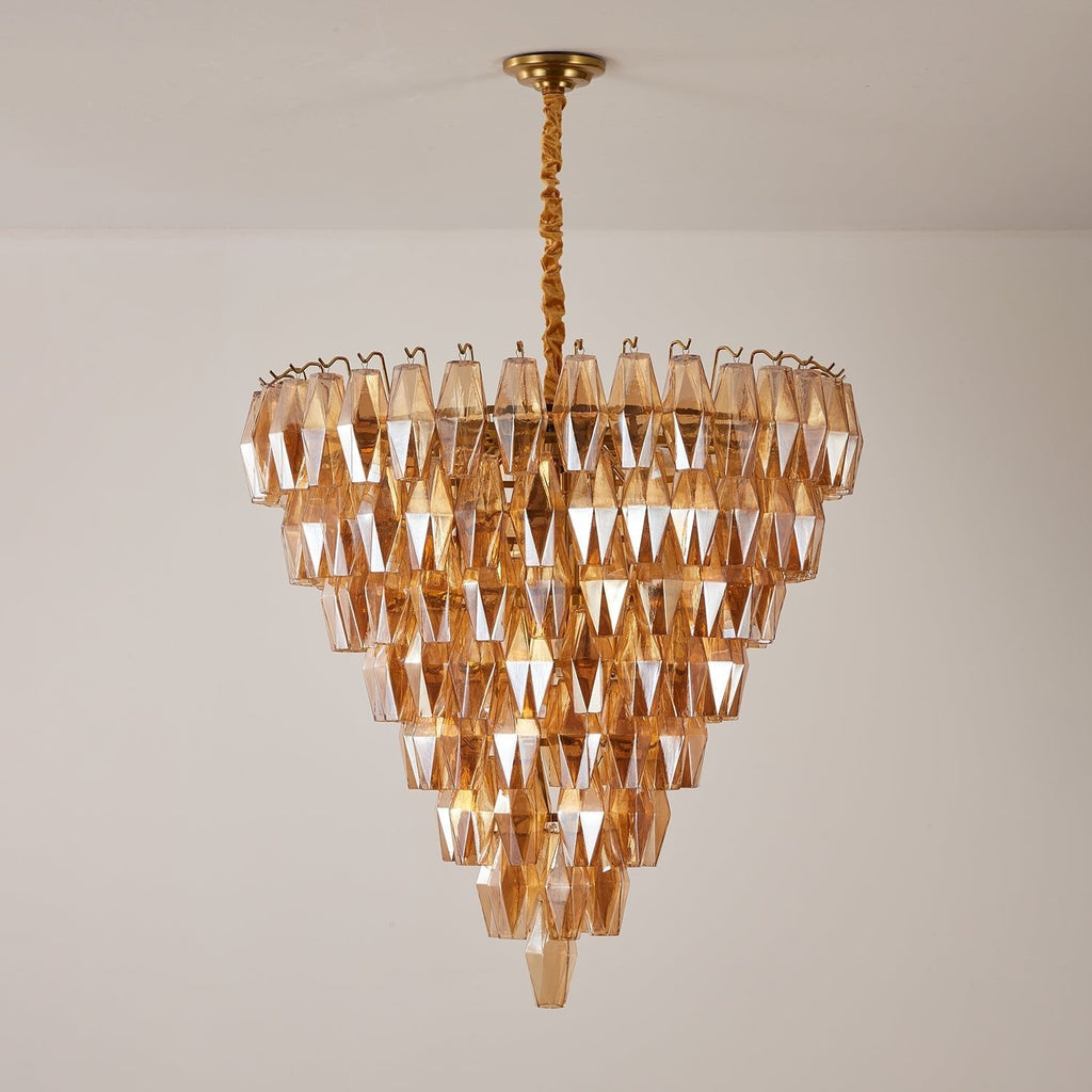 Luxury Murano Poliedri Amber Empire Chandelier