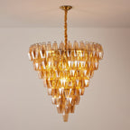 Luxury Murano Poliedri Amber Empire Chandelier detail view